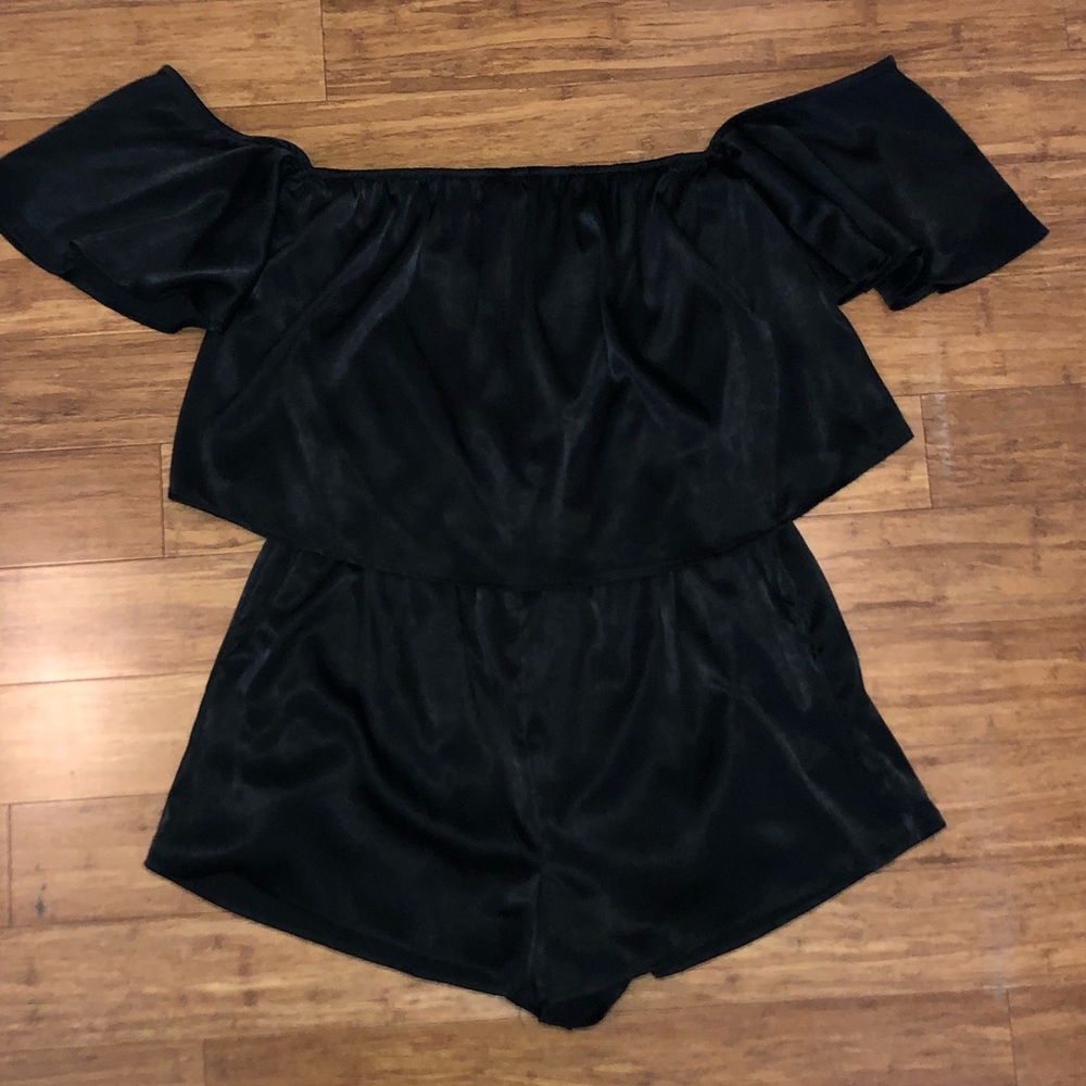 Black off the shoulder romper